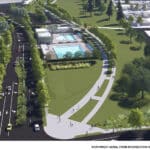 Alameda Post - a render from above of the Alameda Aquatic Center