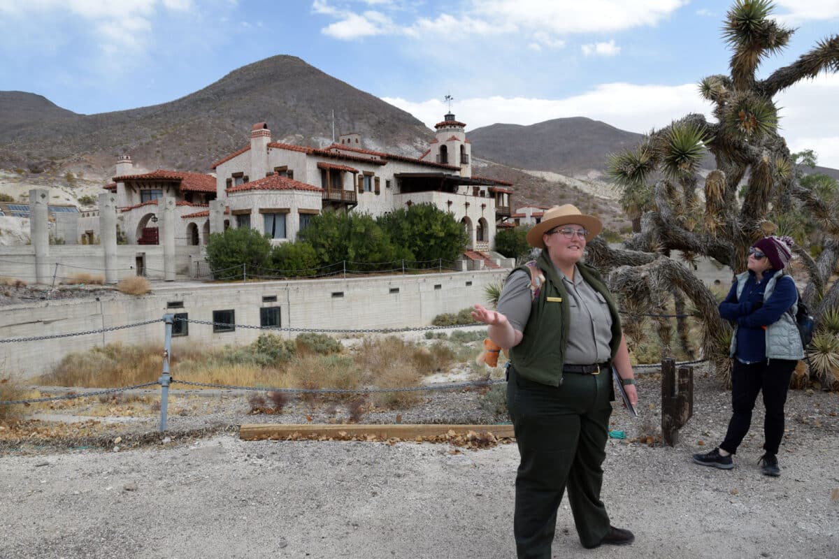 Alameda Post - a park ranger gives a tour of the grounds around Scotty's castle