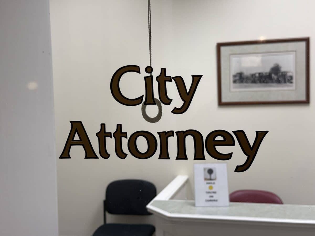 Alameda Post - the door to the City Attorney's office in Alameda City Hall