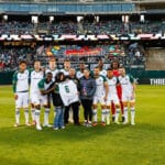 Alameda Post - the Oakland Roots pose for a group photo at the match against San Antonio