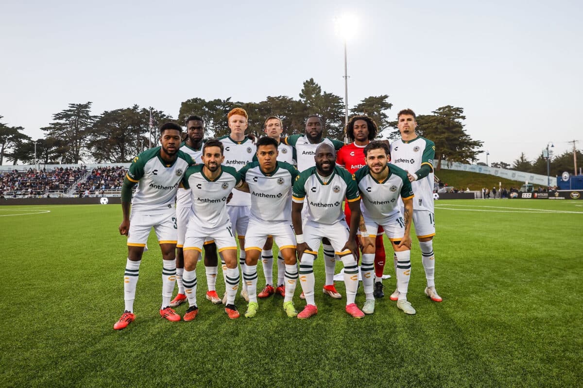 Alameda Post - the Oakland Roots team take a group photo for the game against Monterey Bay FC