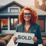 Alameda Post - a graphic of a red headed realtor standing in front of a house