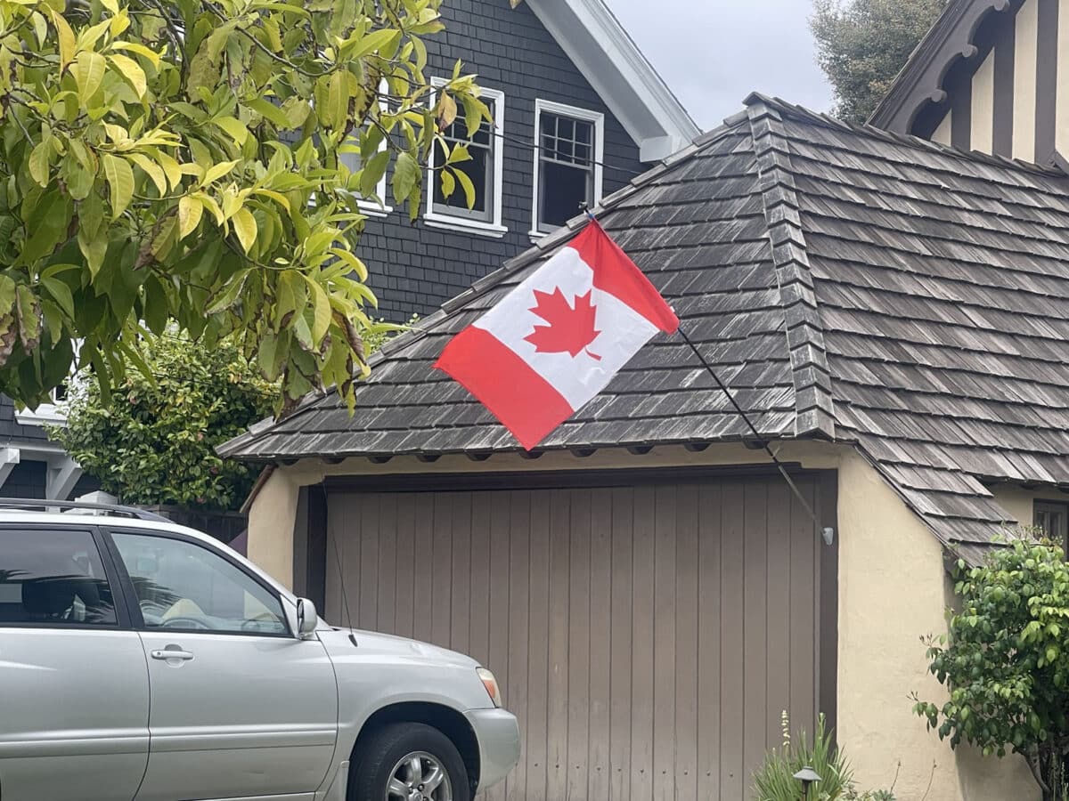 Alameda Post - a Canadian flag on somebody's house