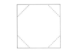 Alameda Post - a diagram of a square with dotted lines at all four corners like a cut has been made at each