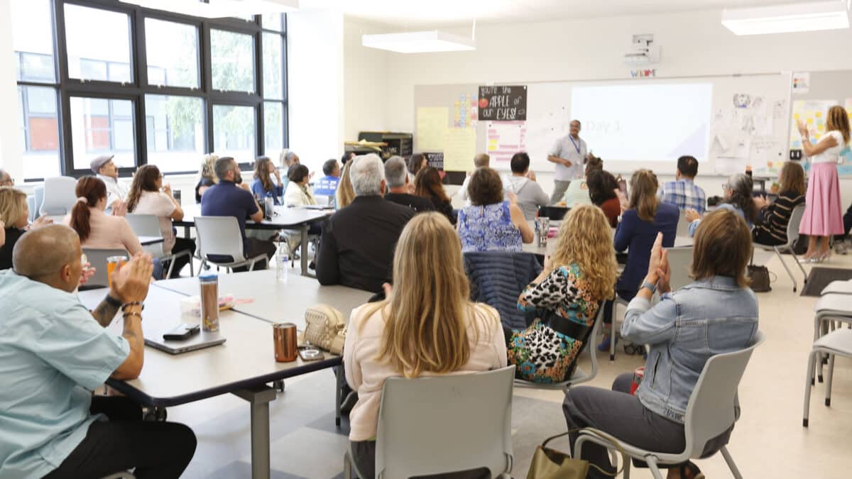 Alameda Post - an AUSD classroom full of staff and teachers