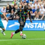 Alameda Post - an Oakland Roots player dribbles the ball in a match against Spokane Velocity
