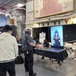 Alameda Post - a fan speaks into a camera to a Vtuber who is seen on a screen
