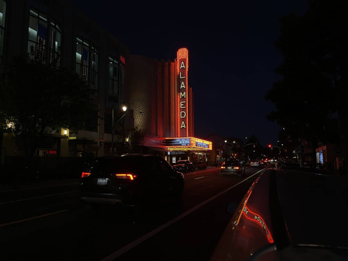 Alameda Post - the neon sign of the Alameda Theatre and Cineplex