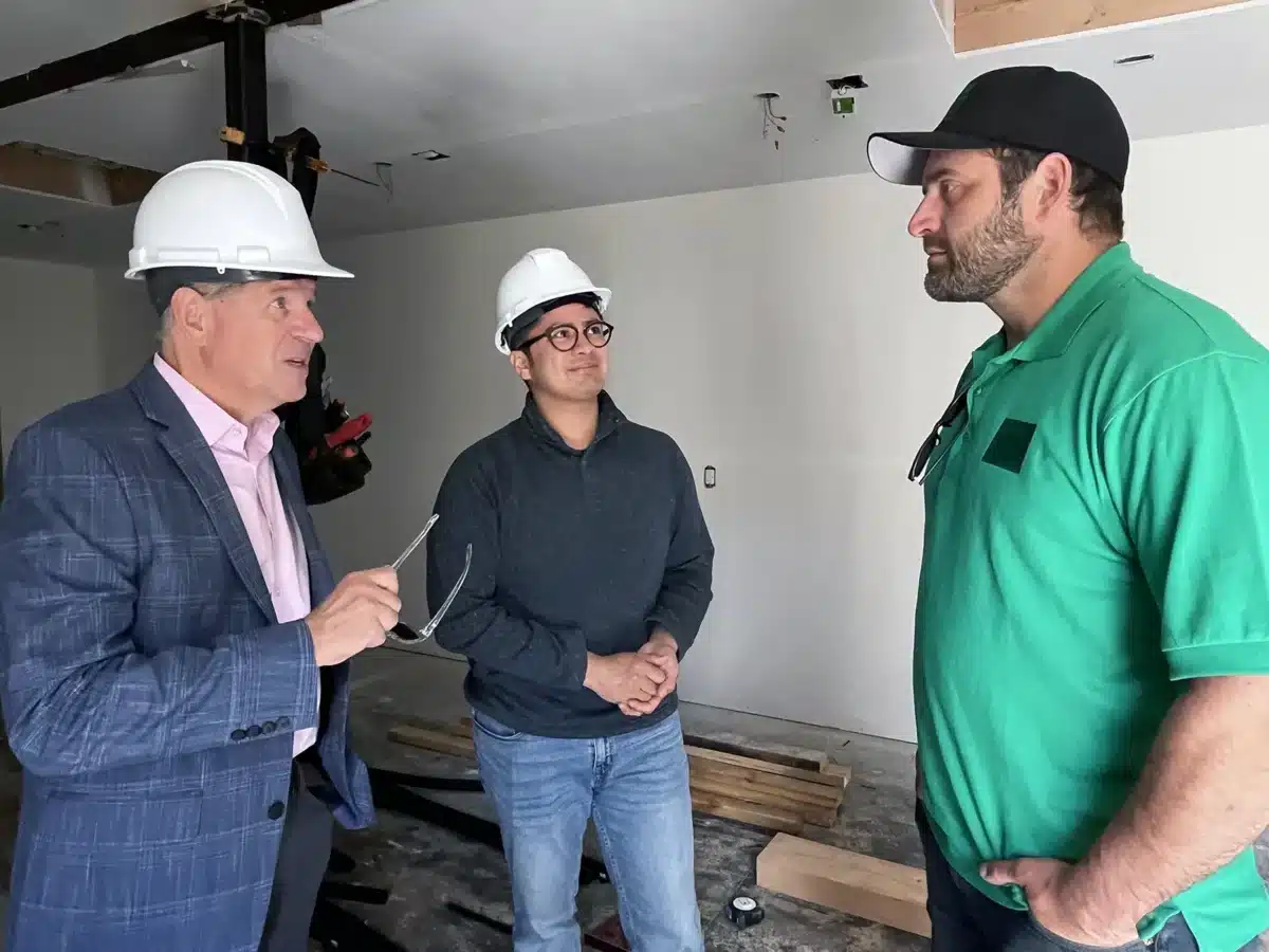 Alameda Post - Current FAAS CEO John Lipp, left, incoming CEO Adrien Abuyen, center, and Leslie Denham, project manager. Photo Maria Goodavage, FAAS.