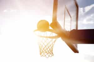 Alameda Post - a basketball nears a basketball goal