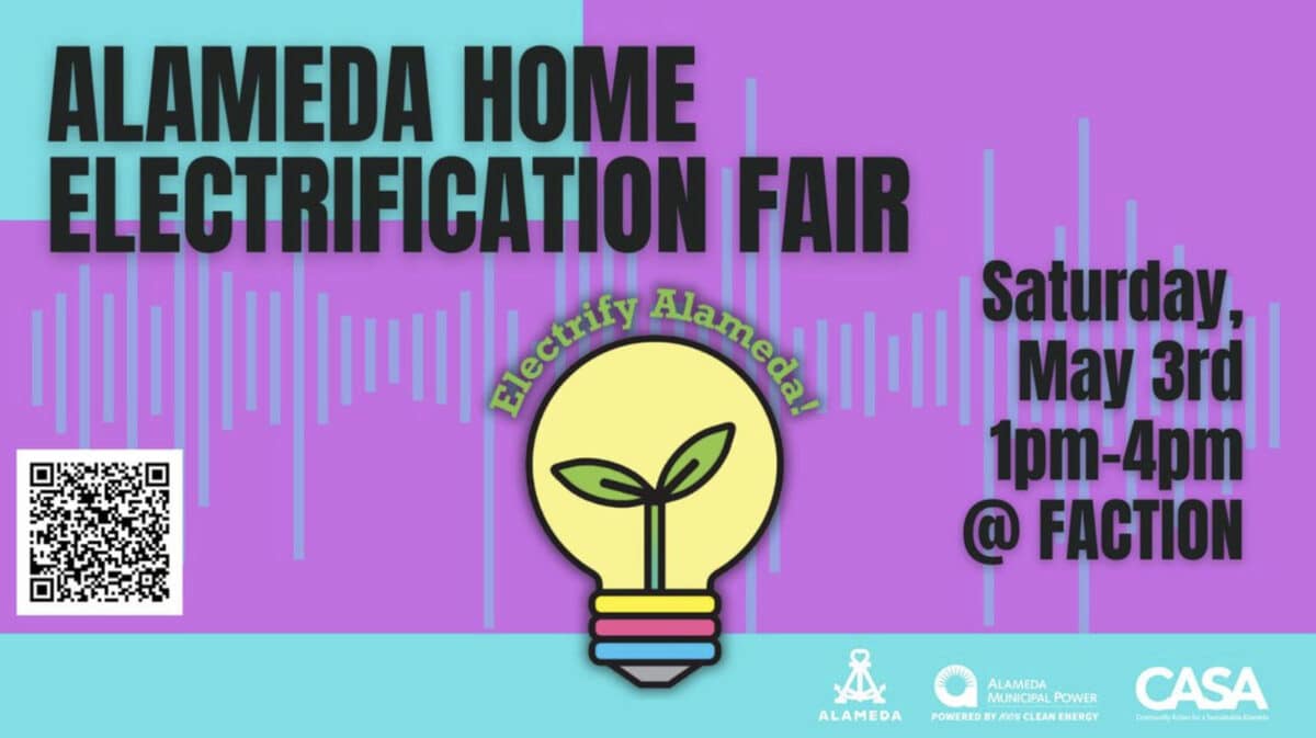 Alameda Post - the poster for the Alameda Home Electrification Fair