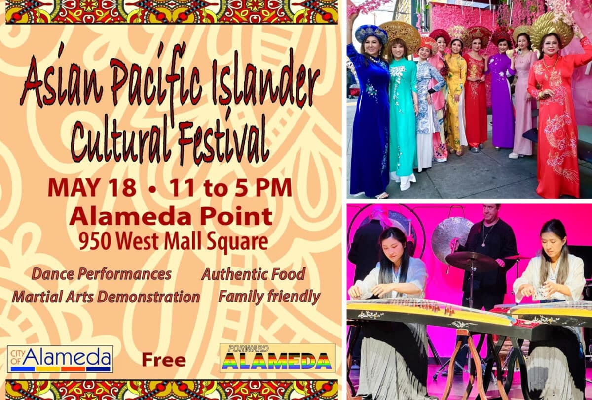 Alameda Post - a poster for the Asian Pacific Islander Cultural Festival and photos of some of the performers