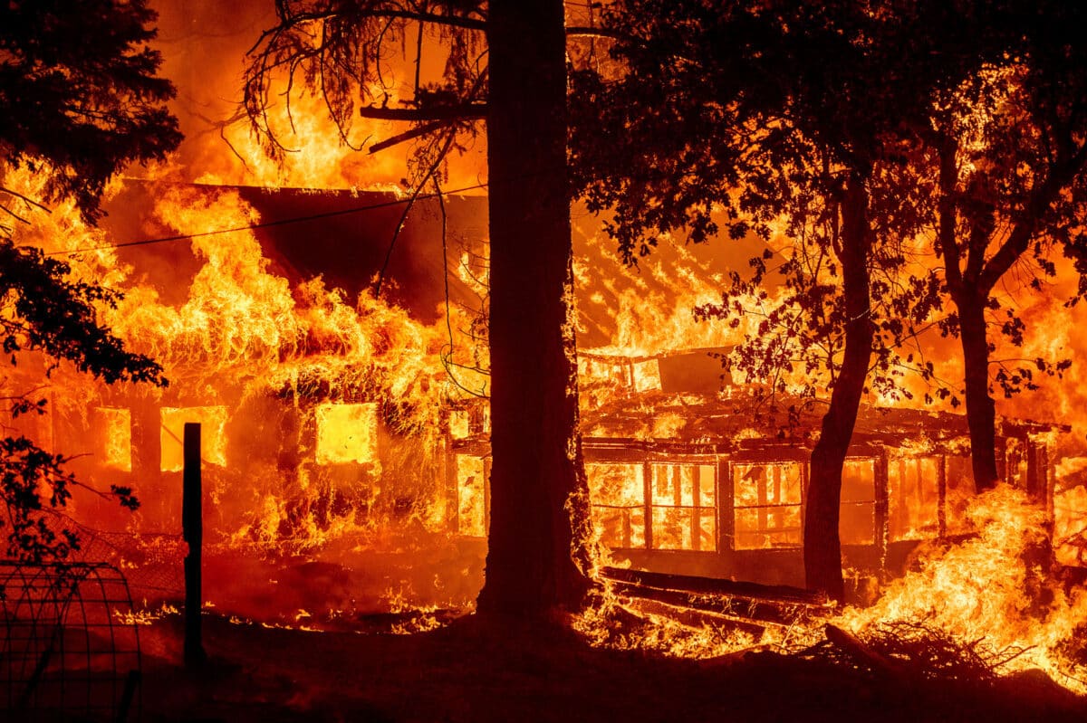 Alameda Post - a house fully ablaze