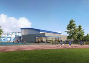 Alameda Post - a render of the new gym at Encinal Junior and Senior High School