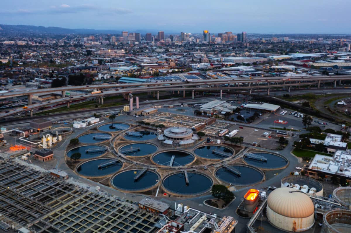 Alameda Post - an aerial view of a wastewater treatment plant