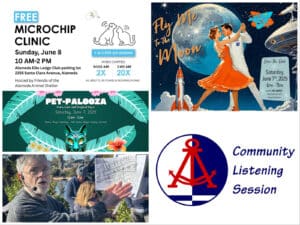 Alameda Post - a collage of posters and photos for local events this week in Alameda