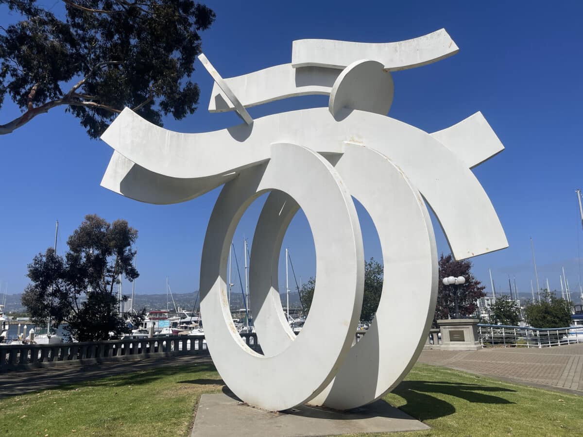 Alameda Post - a large white sculpture 