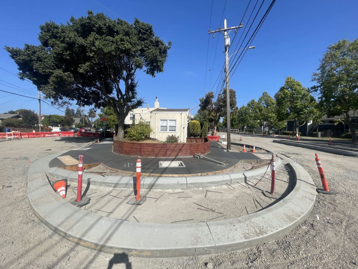 Alameda Post - a construction site at a Roundabout
