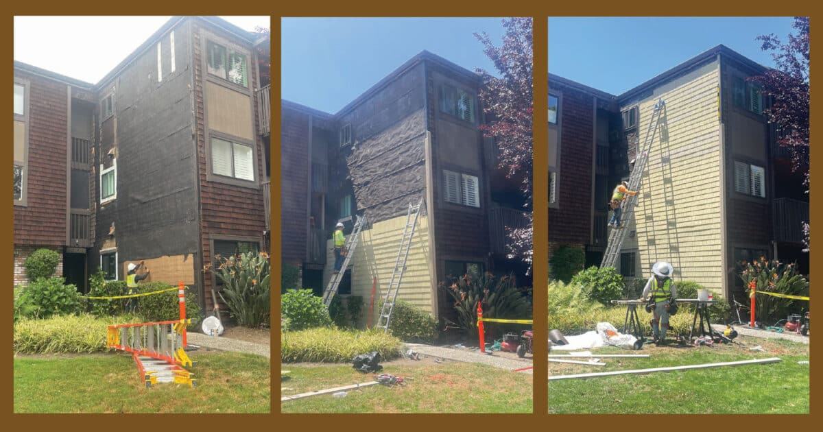 Alameda Post - progress pictures of a building being resided