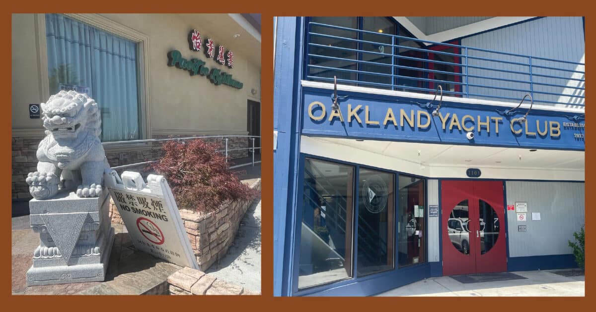 Alameda Post - the front of Pacific Lighthouse restaurant and the Oakland yacht club