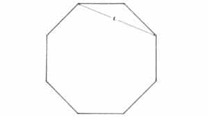 Alameda Post - a math diagram of a regular octagon. The distance between two vertices, with only two sides in between them, is labeled L
