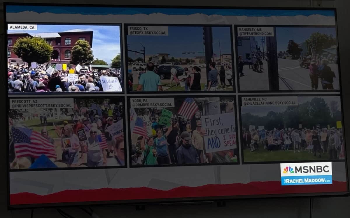 Alameda Post - Coverage of Alameda's 'No Kings' protest on MSNBC's Rachel Maddow show, Monday June 16, 2025