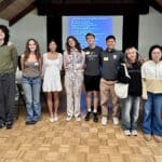 Alameda Post - students pose with the president of the Rotary Club after receiving scholarships
