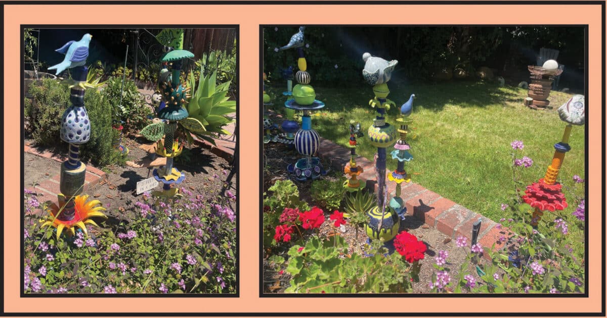 Alameda Post - whimsical and colorful yard decor