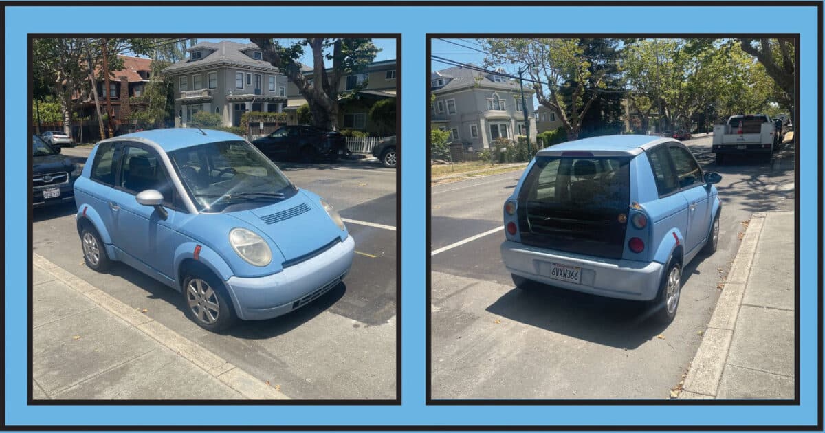 Alameda Post - a small blue electric car