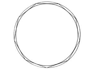 Alameda Post - a regular enneagon that has nine equal sides and nine equal angles which is inscribed by an outer circle and that inscribes an inner circle