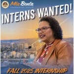 Alameda Post - a poster that says "Mia Bonta Interns Wanted! Fall 2025 Internship"