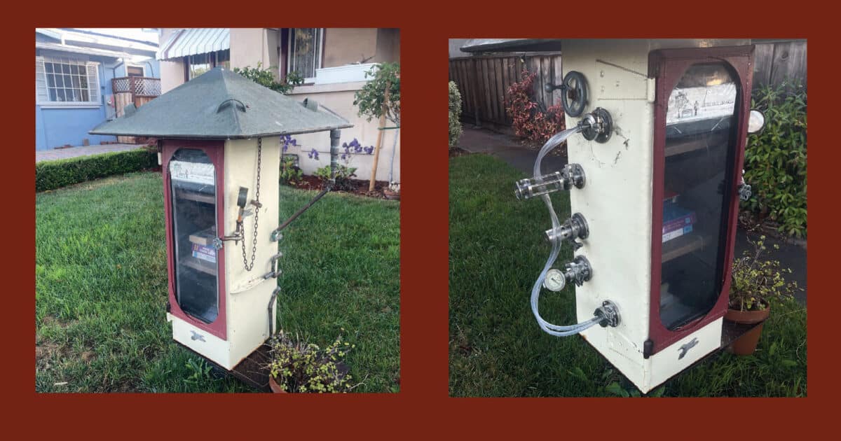 Alameda Post - a photo of a steampunk little library