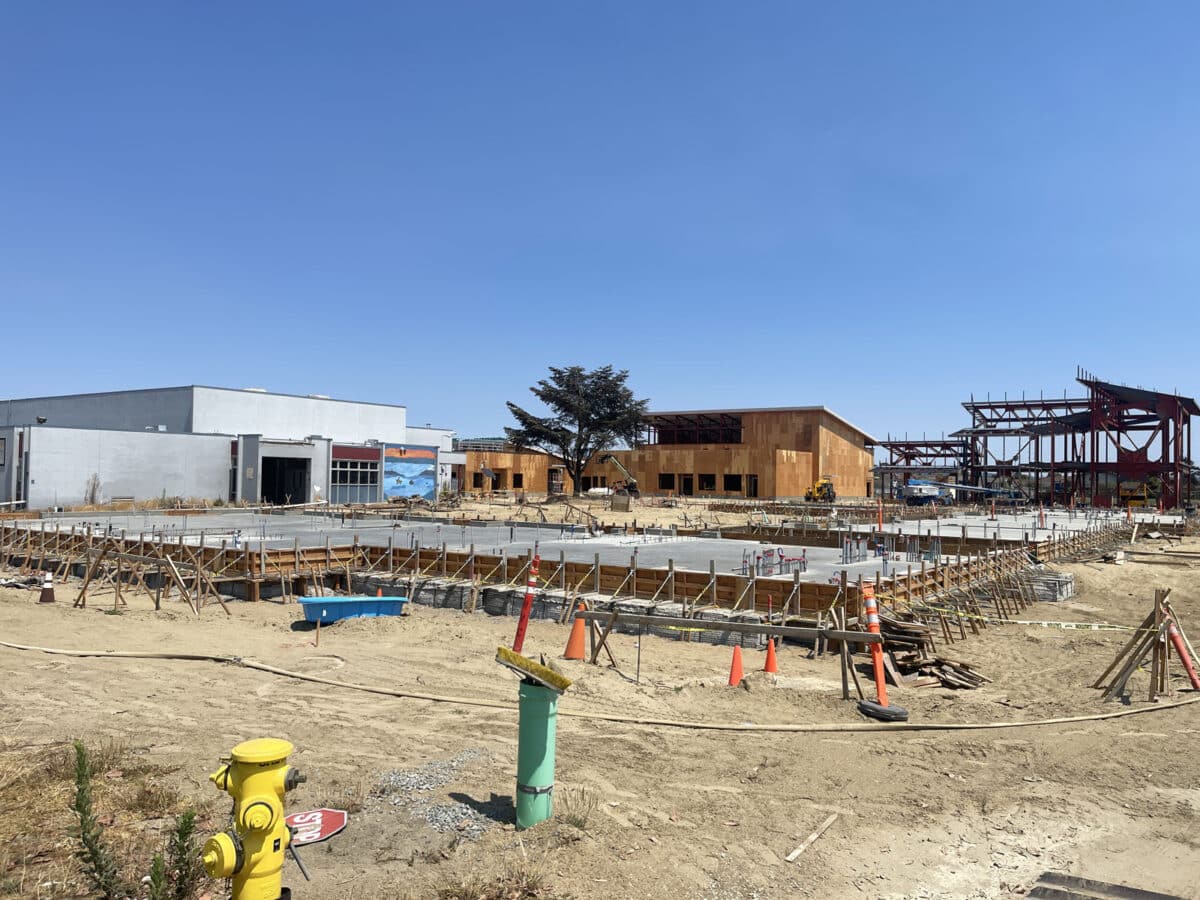 Alameda Post - a huge construction zone for Wood Middle School. It looks like they are working on the foundation