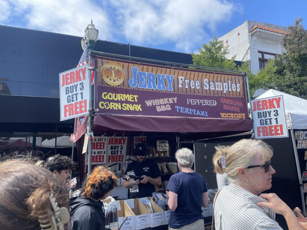 Alameda Post - a jerky booth at the Downtown Alameda Art & Wine Faire