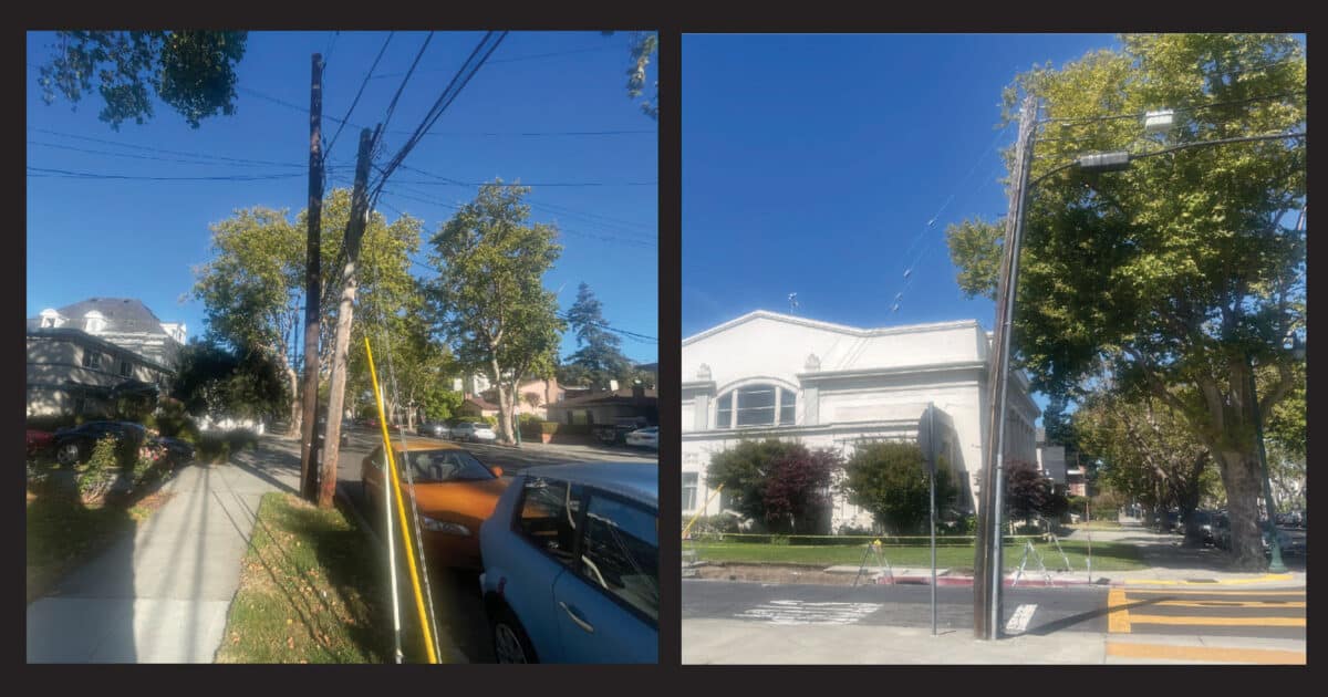 Alameda Post - leaning utility poles