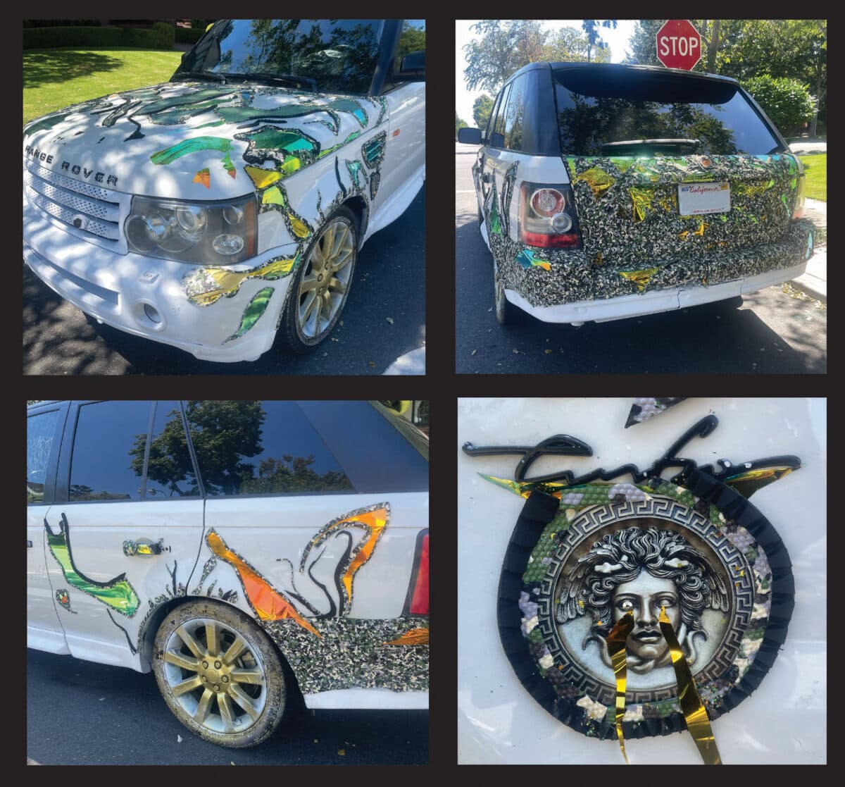 Alameda Post - photos of an extremely decorated car with lots of metallic and cold designs 