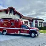 Alameda Post - a new ambulance in front of Fire Station 2