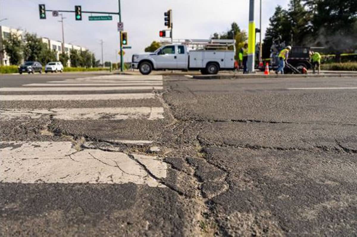 Alameda Post - a photo of an Alameda sidewalk with cracks in it
