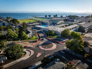 Alameda Post - an aerial view of new roundabouts