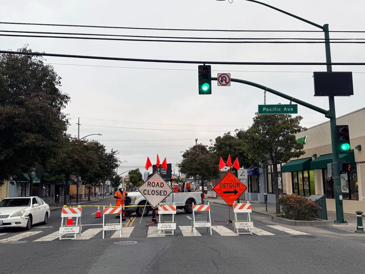 Alameda Post - Webster Street closed at Pacific Avenue