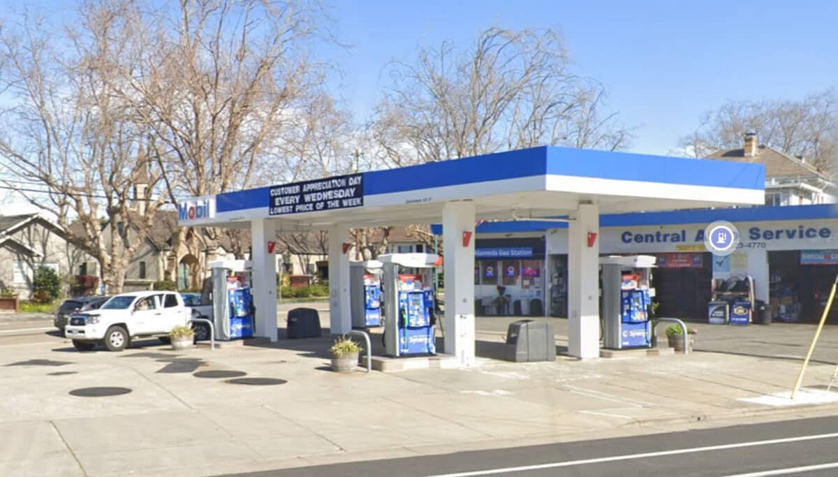 Alameda Post - the Mobil gas station on Central avenue