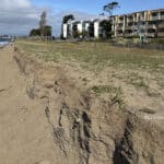 Alameda Post - A sheer wall of sand at Alameda's beach.