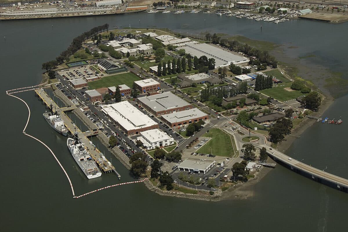 Alameda Post - An aerial view of Coast Guard Island.