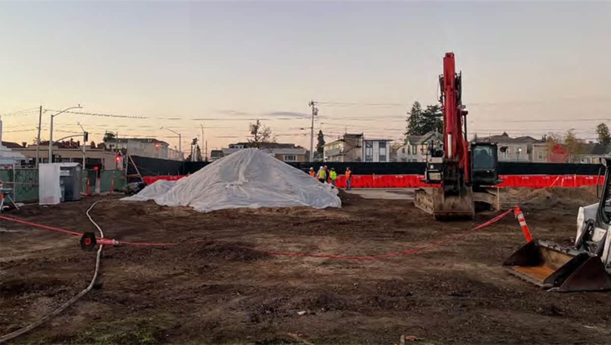 Alameda Post - A construction area with heavy machinery and dirt.