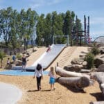 Alameda Post - Children play on the large slide at Jean Sweeney Park.