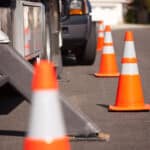 Alameda Post - Cones on a road.