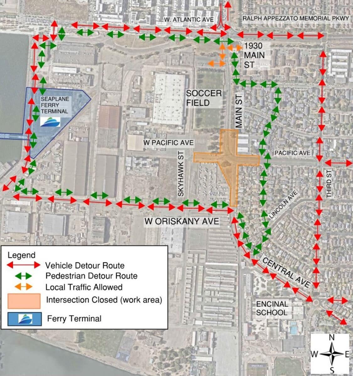 Alameda Post - A map for Phase 3 of Central Avenue construction closures.