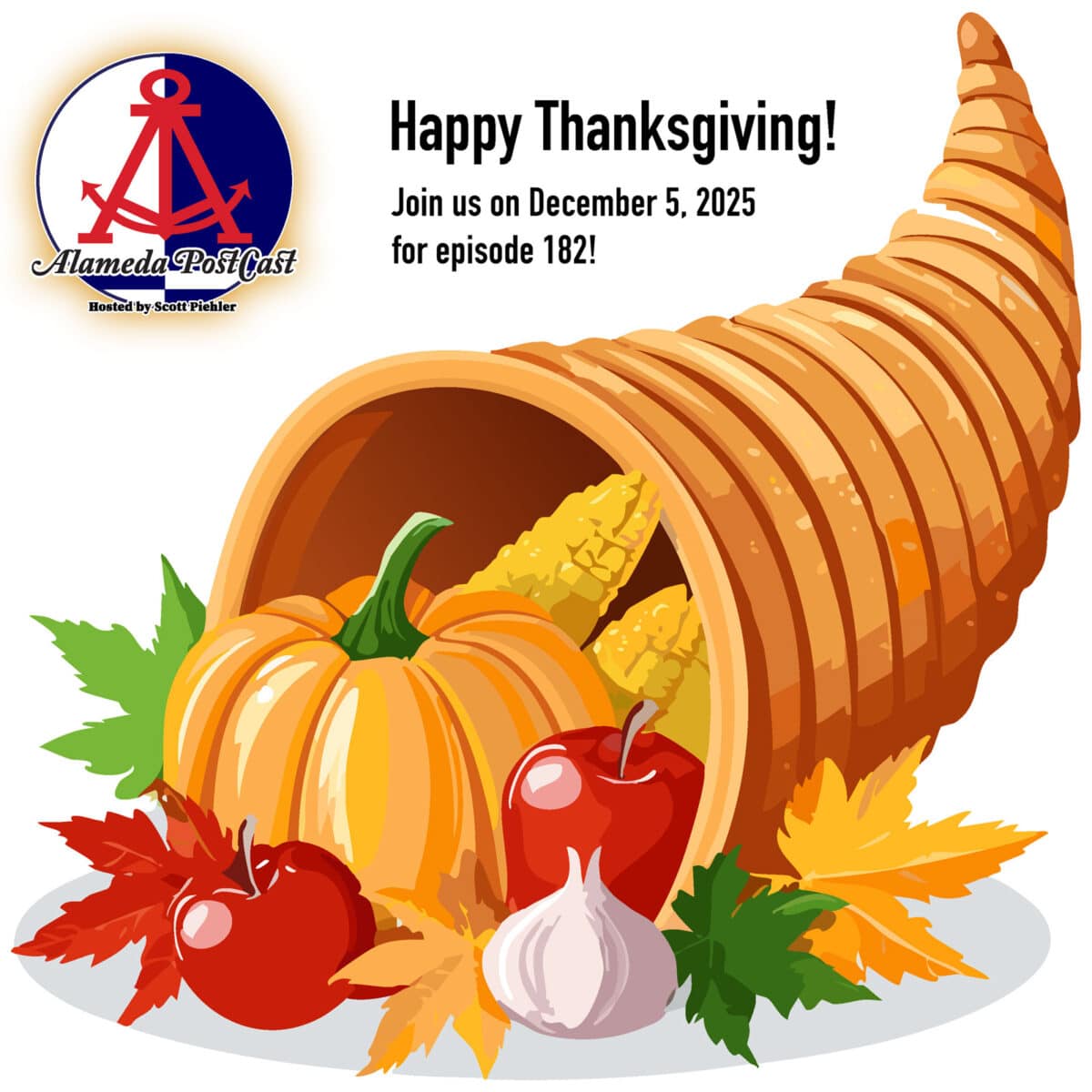 Alameda PostCast is off for Thanksgiving. Back next Friday.