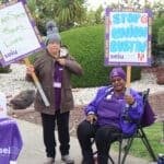 Alameda Post - Workers picket in from of Alameda Healthcare and Wellness Facility.