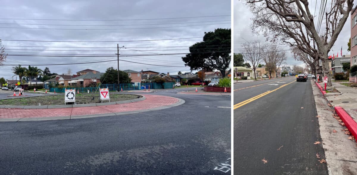 Alameda Post - A new roundabout and a new section of red curb.